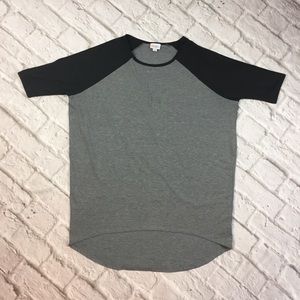LuLaRoe Irma Black and Gray Top Sz S
